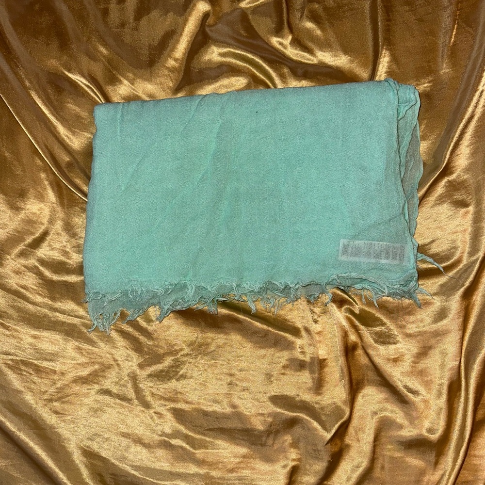 Light Green Frayed Edge Scarf